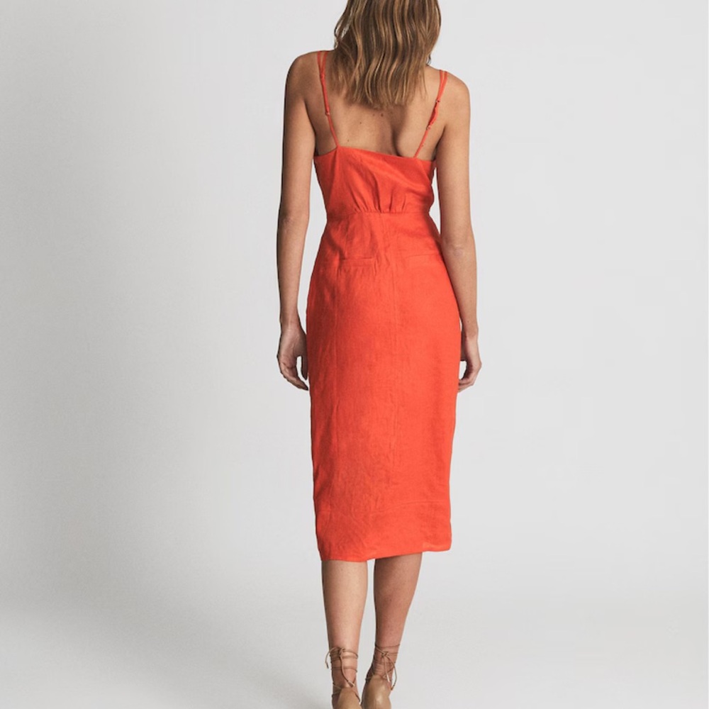 Elegant Orange Midi Dress - Picture 2 of 8
